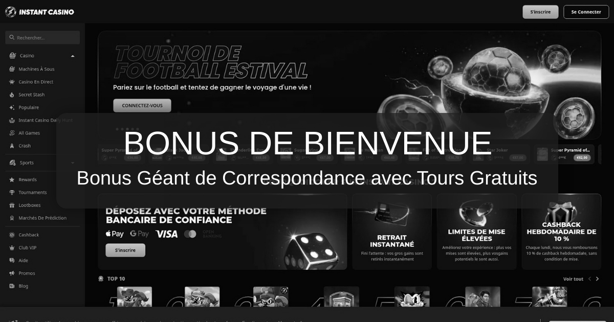 Instant Casino welcome bonus
